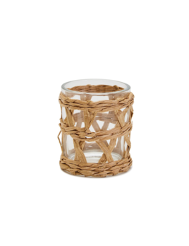 Two's Company Raffia Lattice Vase/Candleholder