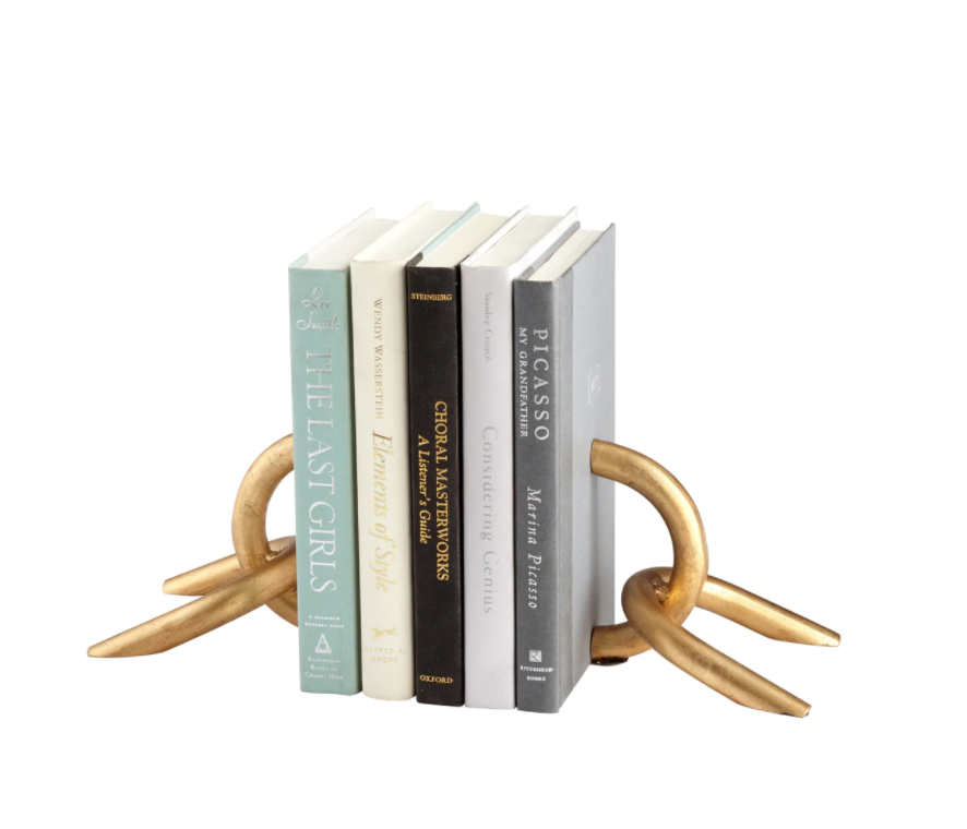 Bloomingville Metal Chain Link Bookends, Brass Finish , Set of 2