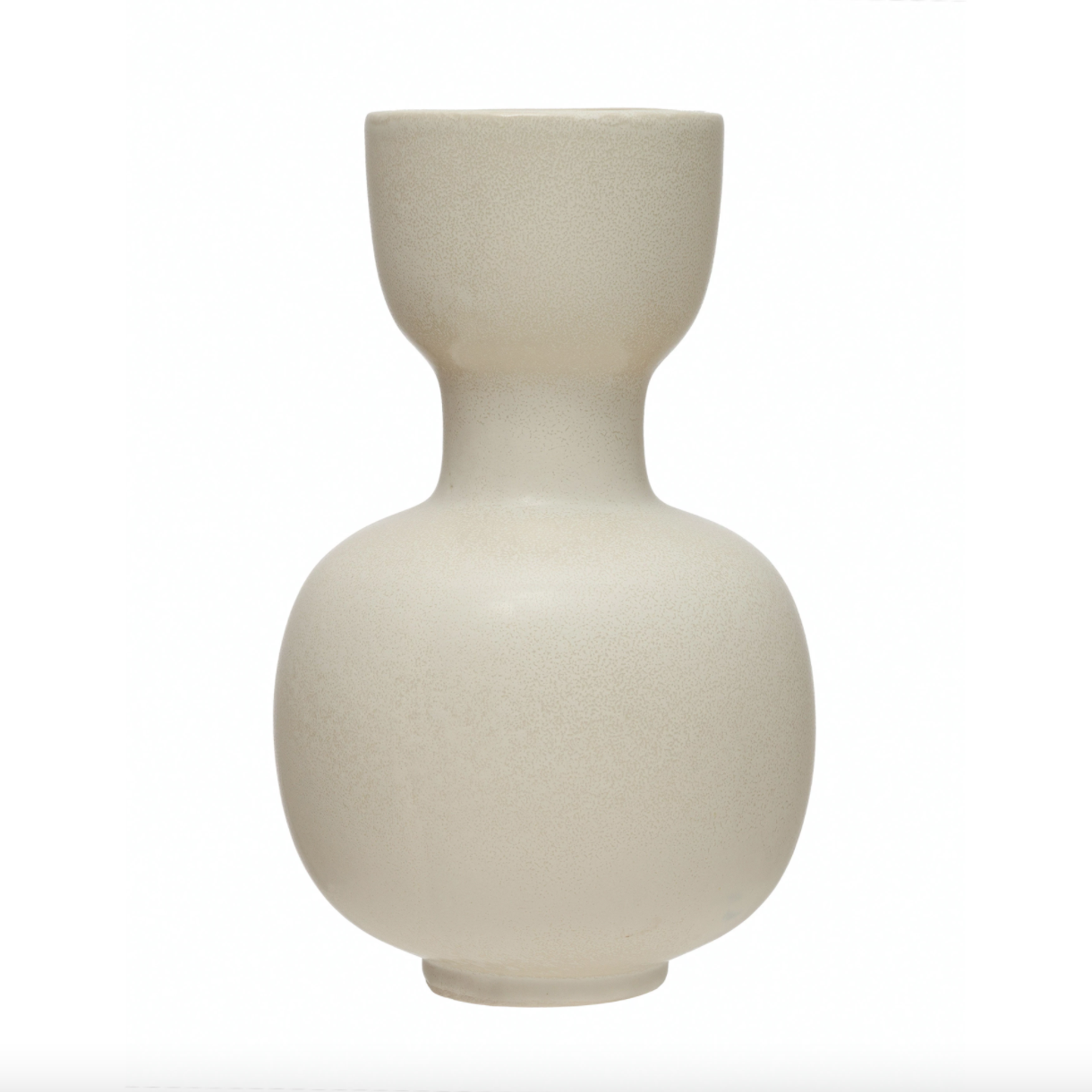 Bloomingville Stoneware Vase, Reactive Glaze, Cream Color