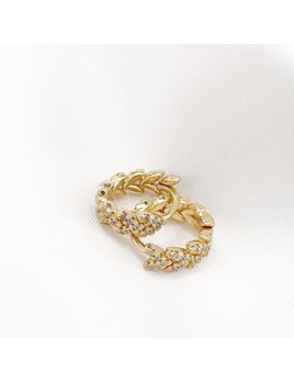 true by kristy jewelry Laurel Pave Huggie Hoops Earrings Gold Filled