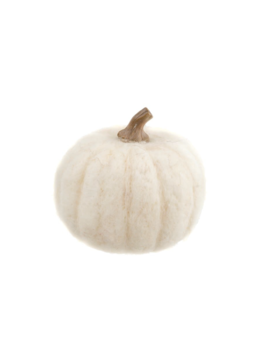 Indaba Felt Pumpkin Large - White Wool
