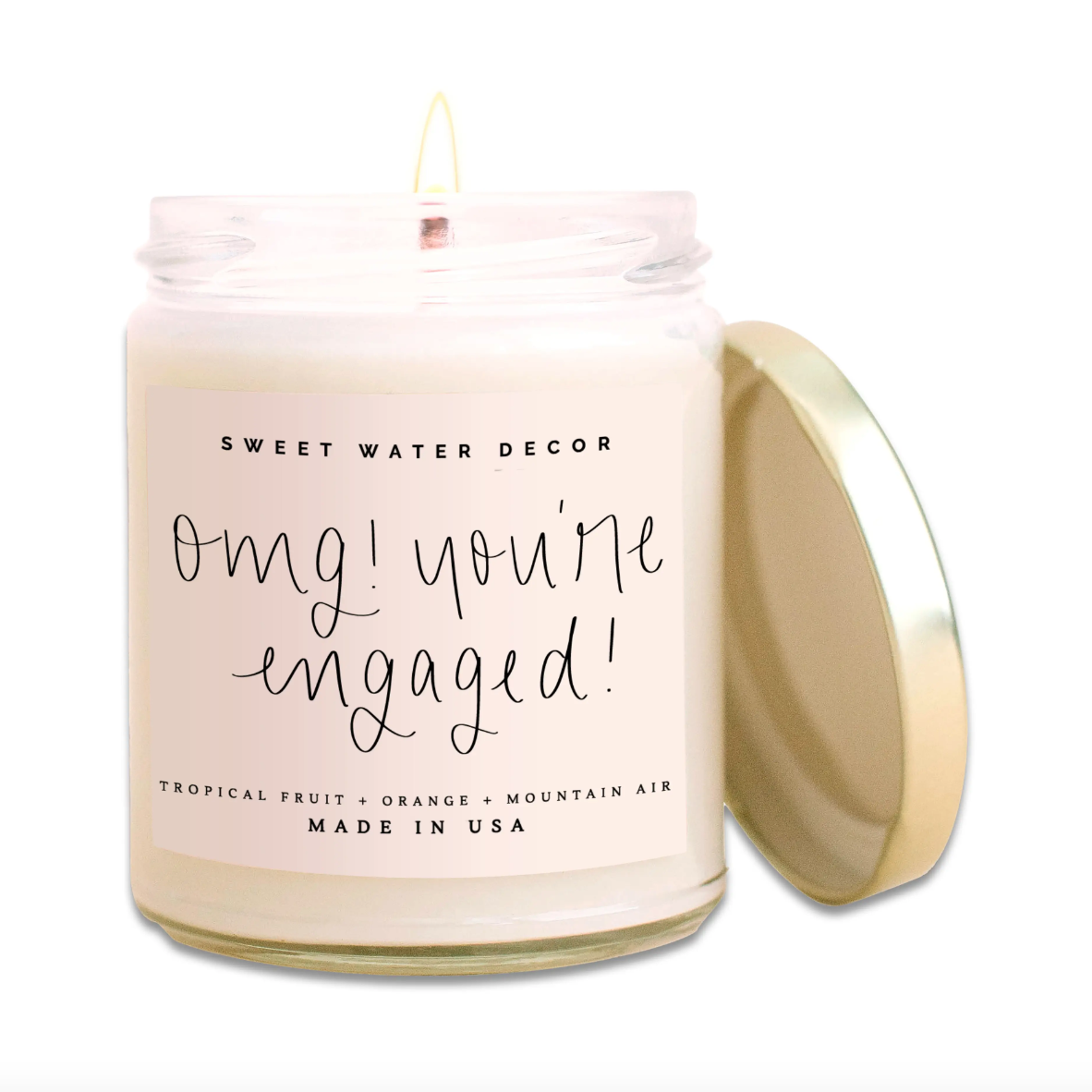 Sweet Water Decor OMG! You're Engaged Clear Jar 9 oz Candle