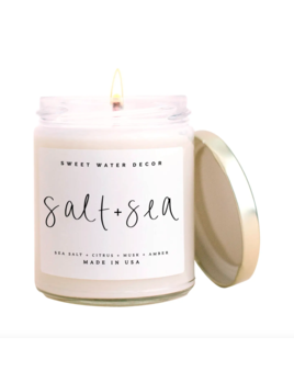 Sweet Water Decor Salt & Sea Clear Jar 9 oz Candle