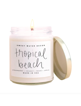 Sweet Water Decor Tropical Beach Clear Jar 9 oz Candle