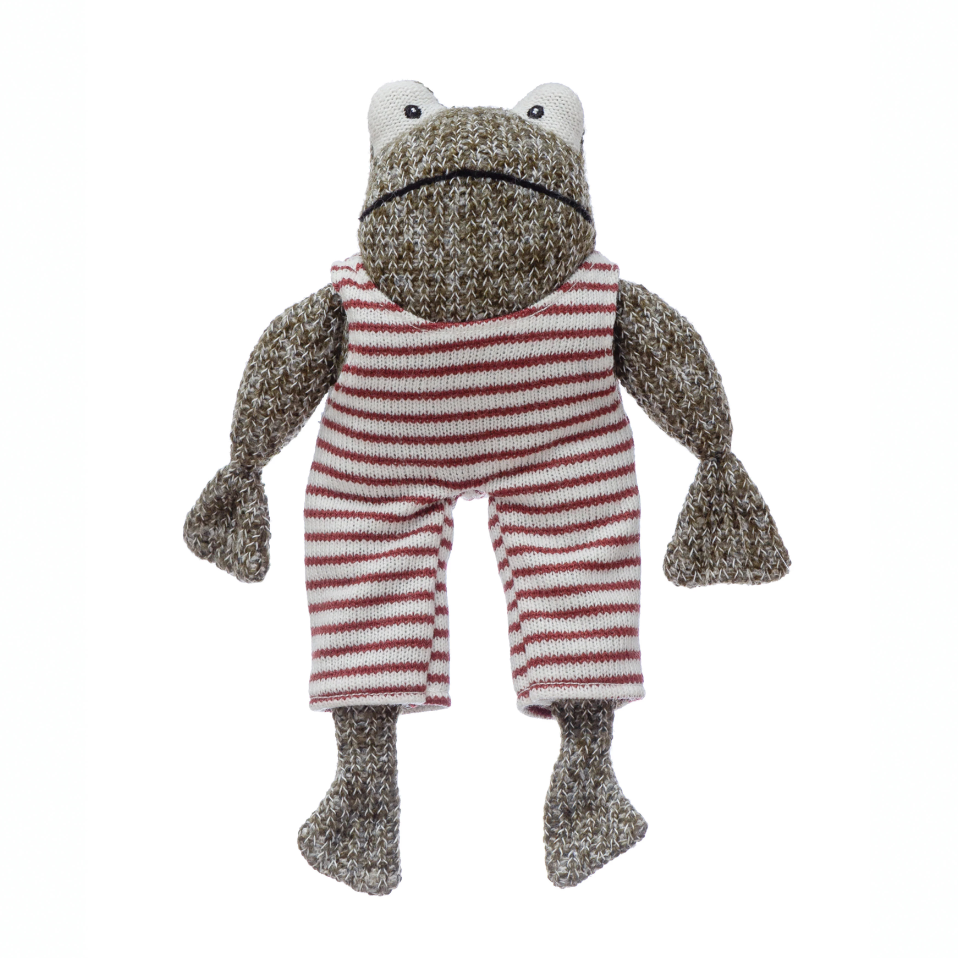 Creative Co-op Cotton Frog in Striped Suit