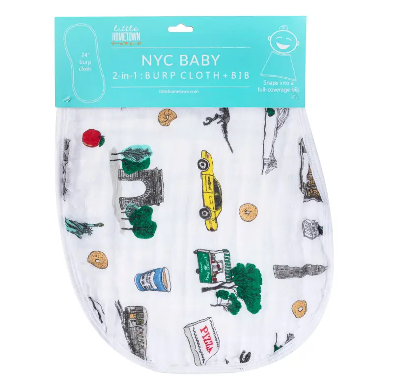 Little Hometown New York City Baby Burp & Bib