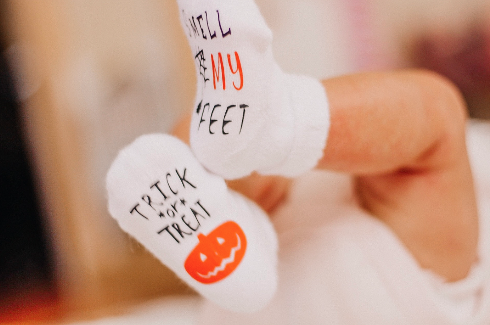 Dorothy's Reason Trick or Treat Smell My Feet Baby Socks