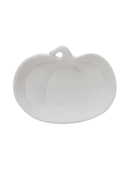 Creative Co-op Stoneware Pumpkin Shaped Dish, White