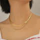 Socali Inc Simple Double Layer Necklace 18k Gold Plated