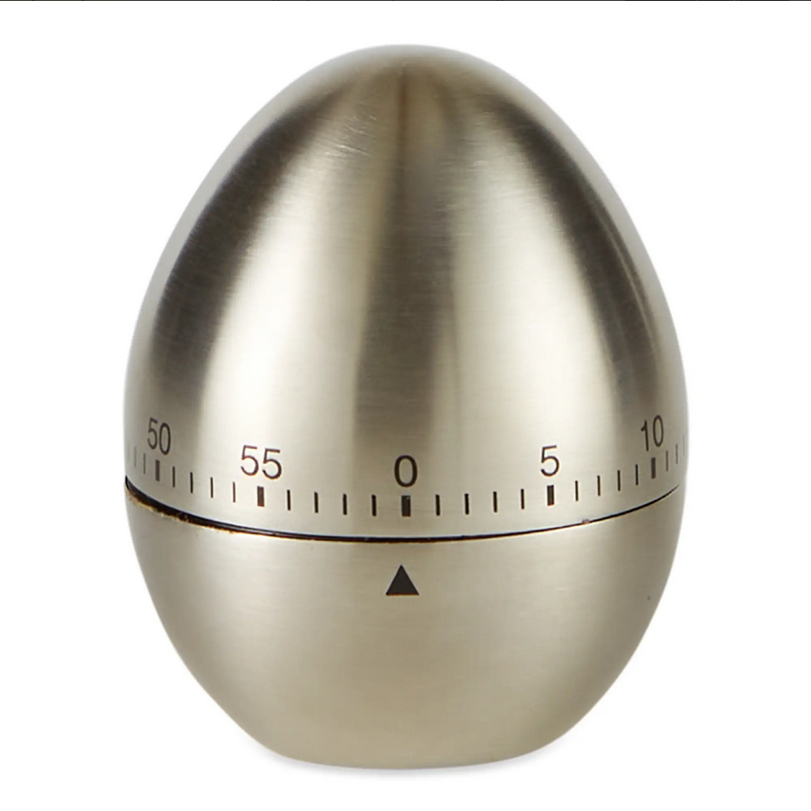 Design Imports Brushed Chrome Egg Kitchen Timer