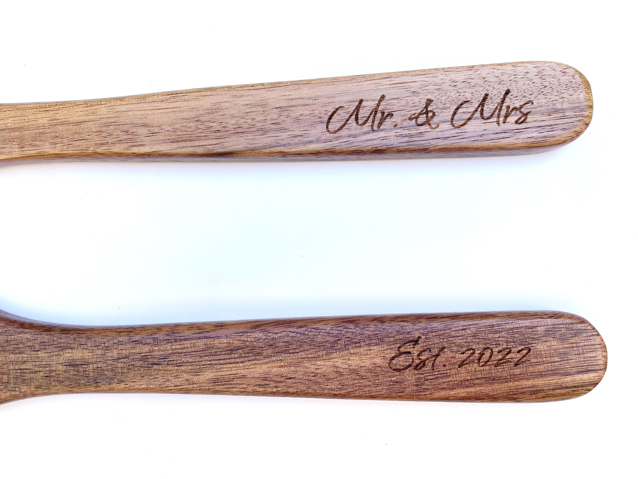 P Graham Dunn Personalized Wood Salad Servers - Mr & Mrs Est.