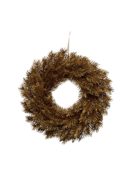 Creative Co-op 11" Round Faux Pine Wreath Gold Finish