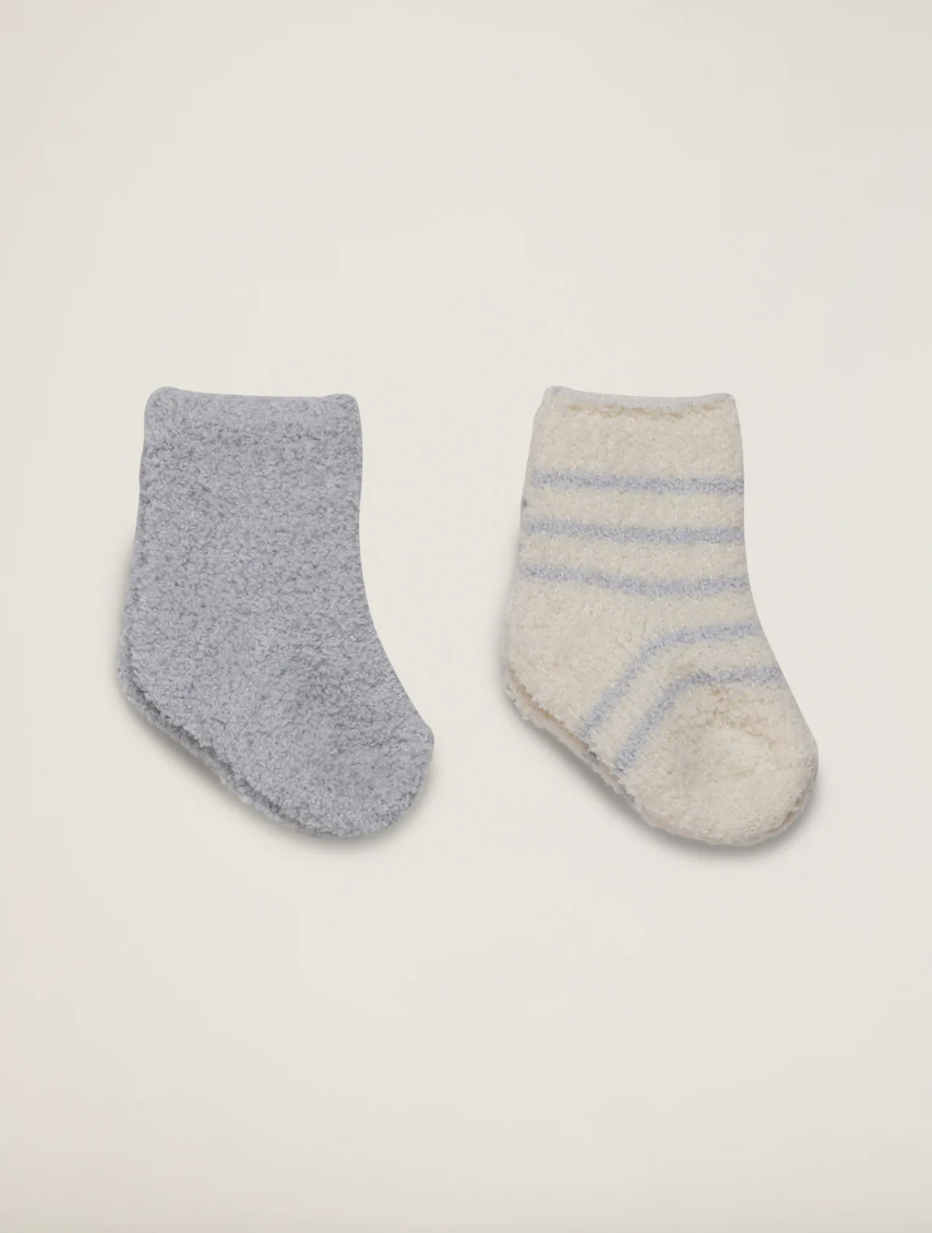 Barefoot Dreams CozyChic 2 Pair Infant Socks - Blue