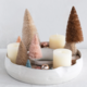 Creative Co-op 3"H Stoneware Ring Shaped Serving Dish w/ 2 Sections Reactive Glaze White