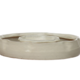 Creative Co-op 3"H Stoneware Ring Shaped Serving Dish w/ 2 Sections Reactive Glaze White