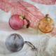 Creative Co-op 4" Round Glass Ball Ornament w/ Braided Sari Hanger & Etched Gold Snowflake