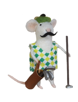 HomArt Felt Golfer Mouse Ornament