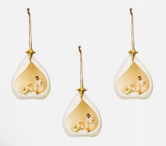 One Hundred 80 Degrees Porcelain Nativity Scene Ornament