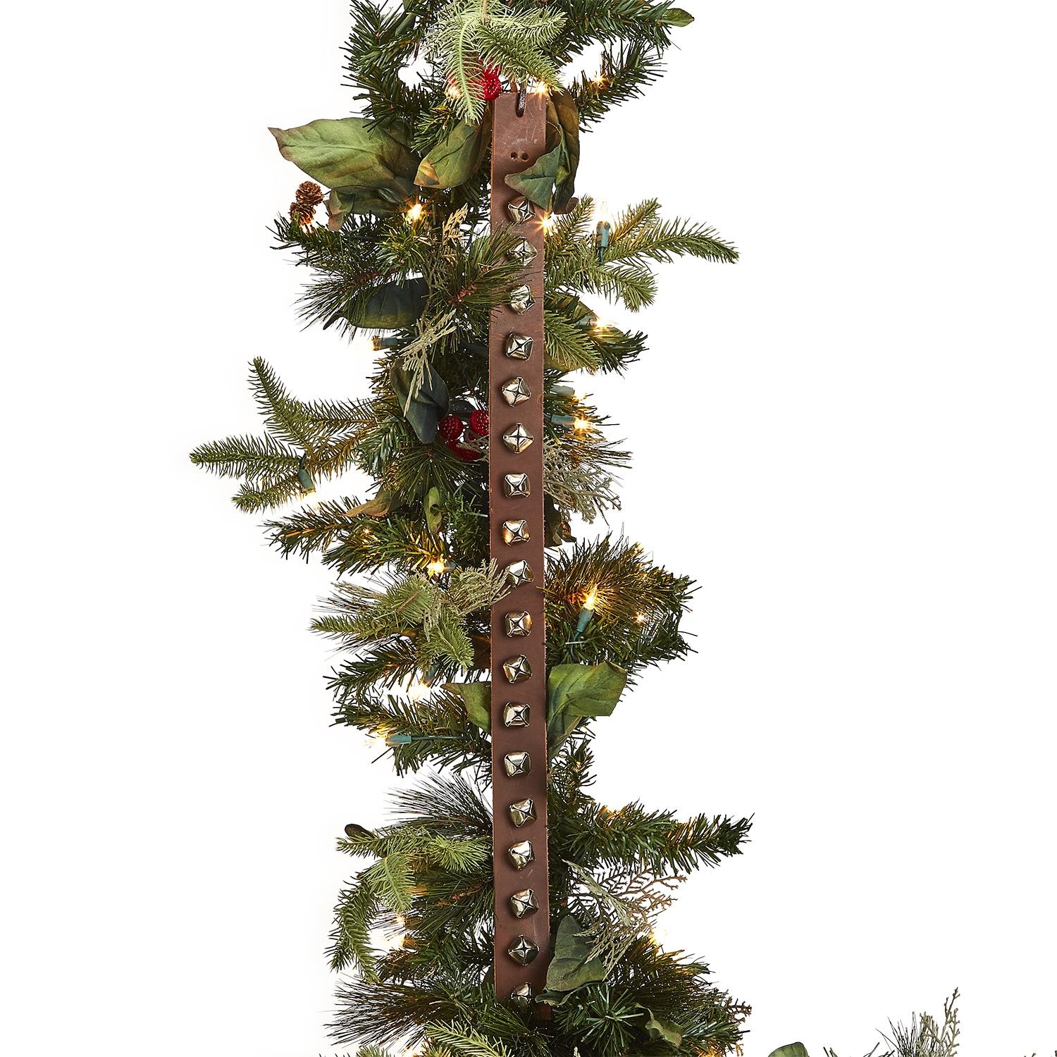 Two's Company Genuine Leather Strap Sleigh Bells Hand Crafted Door Hanger