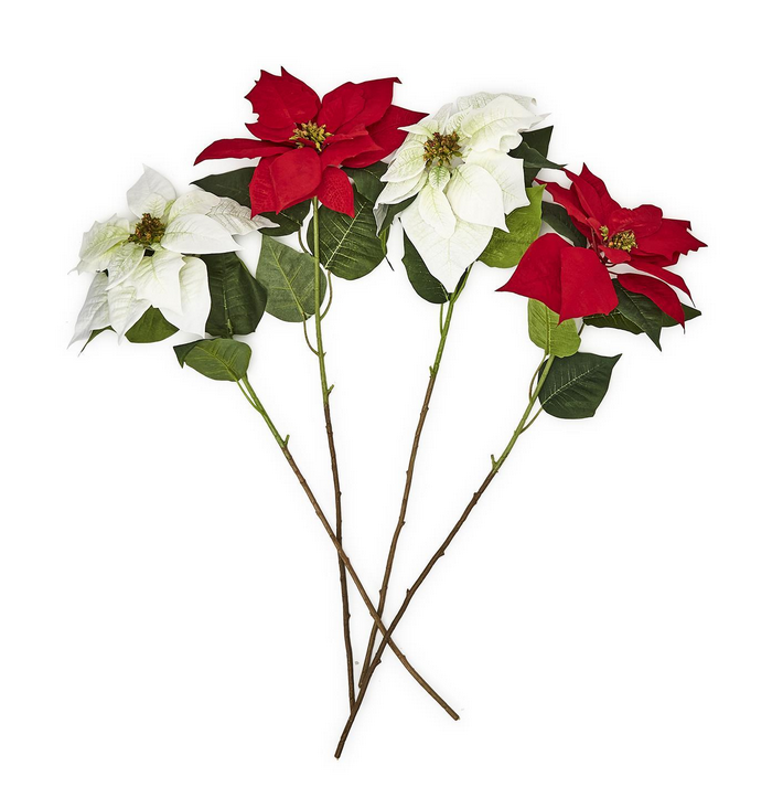 Two's Company Single Stem Faux Poinsettia Flower