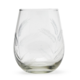 Two's Company Fern  Stemless Wine Glass with Etched Design