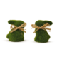 Two's Company Sweet as Easter Flocked Small Bunnies with Raffia Ribbon