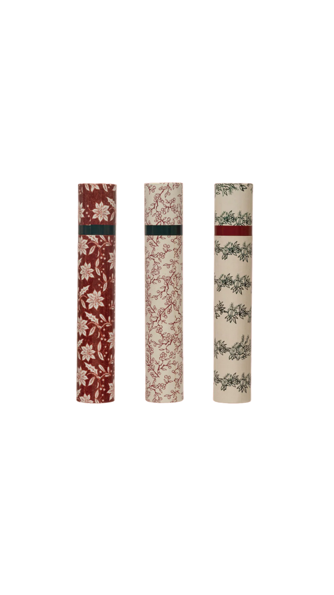 Creative Co-op Fireplace Safety Matches in Tube w/ Botanical Pattern