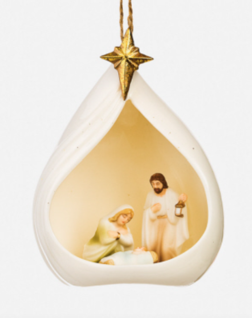 One Hundred 80 Degrees Porcelain Nativity Scene Ornament