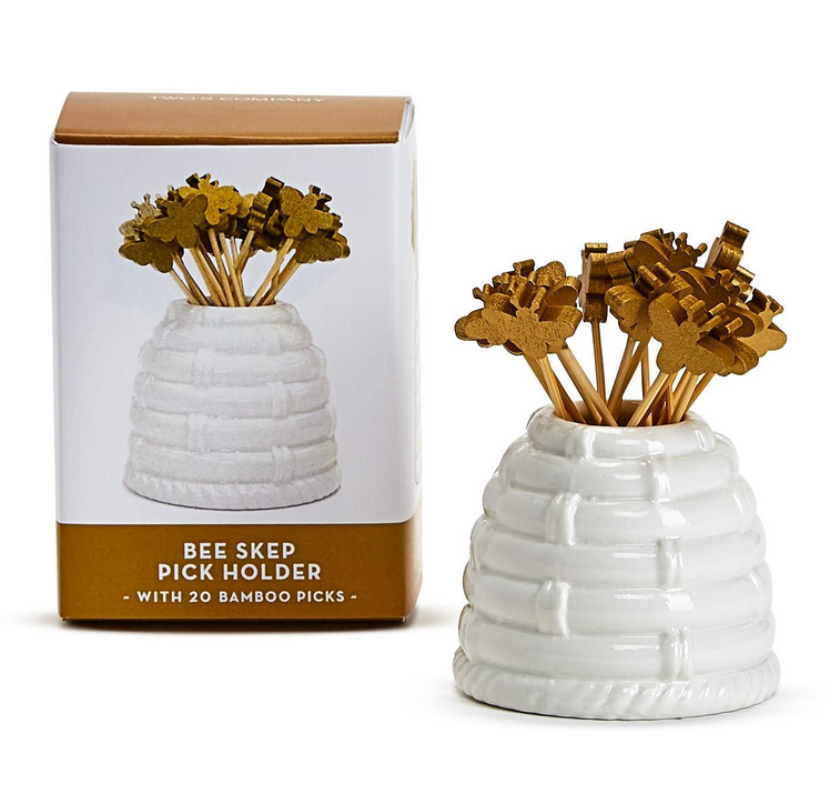 Two's Company Beehive Pick Holder with 20 Bee Picks