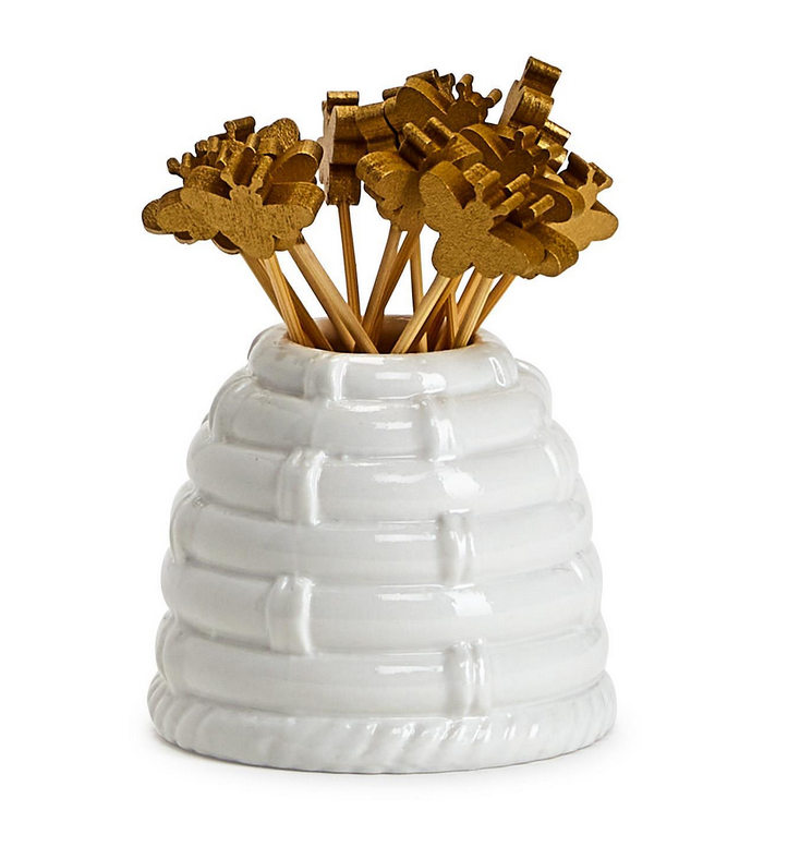 Two's Company Beehive Pick Holder with 20 Bee Picks