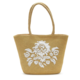 Two's Company Tote Bag with Embroidered Floral Motif