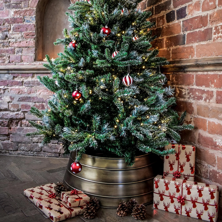 Ivyline Metal Christmas Tree Skirt, 67cm Diameter  Gold