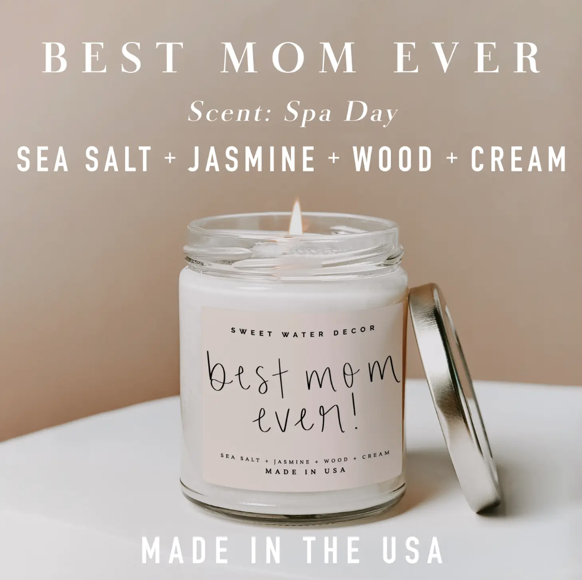 Sweet Water Decor Best Mom Ever! Soy Candle - Clear Jar - 9 oz