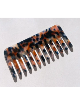 Solar Eclipse Wide Tooth Acetate Hair Comb | Eco-Friendly  Coral Tortoise