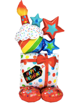 Airfilled Balloon - Airloonz Happy Birthday Gift/Cupcake