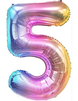 Rainbow Mylar Balloon 40" - Five