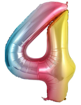 Rainbow Mylar Balloon 40" - Four