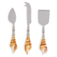 Two's Company Seashells Set of 3 Cheese Knives