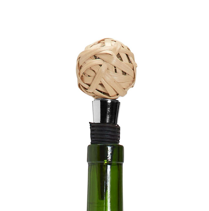 Two's Company Rattan Knot Bottle Stopper
