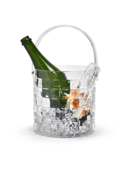 Two's Company Cubed Ice Bucket with Tongs