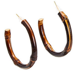 Two's Company Bamboo Hoop Earrings Small