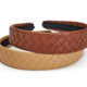 Two's Company Woven Vegan Leather Headband - Brown