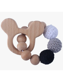 Annie & Charles Wooden teether - mickey
