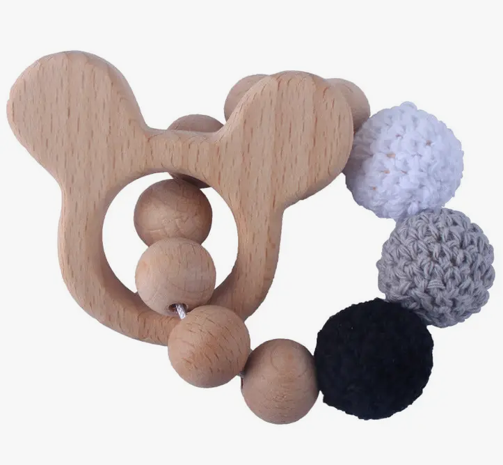 Annie & Charles Wooden teether - mickey
