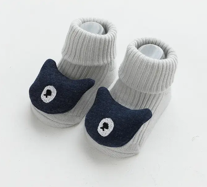 Annie & Charles Baby socks - light grey bear