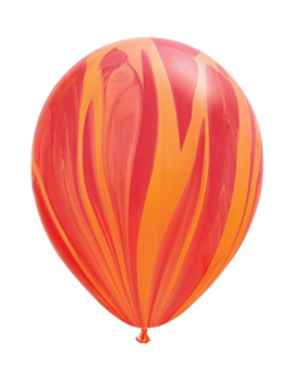 Latex Balloon - Orange Marble 12"