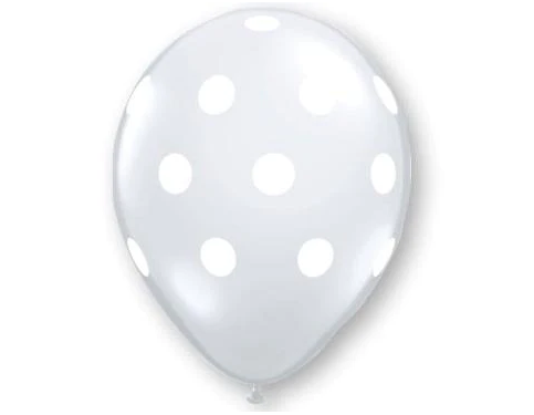 Latex Balloon - Clear w/ White Dots 11"