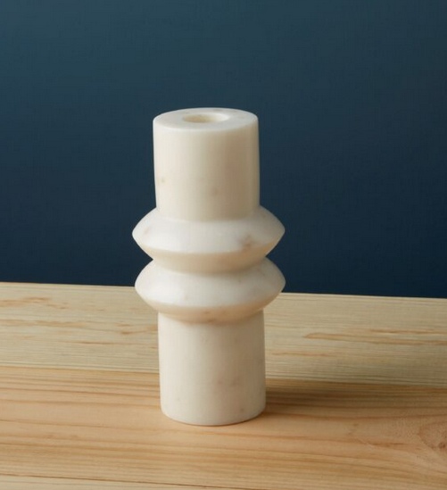 Be Home Aruna Marble Candlestick, Short