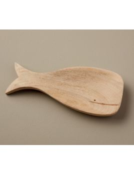 Be Home Raw Natural Mango Wood Whale Spoon Rest