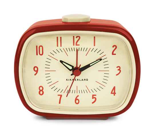 Kikkerland Retro Alarm Clock + Red